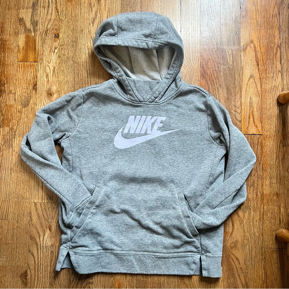 Nike Heather Gray Hoodie Large Girls Kids